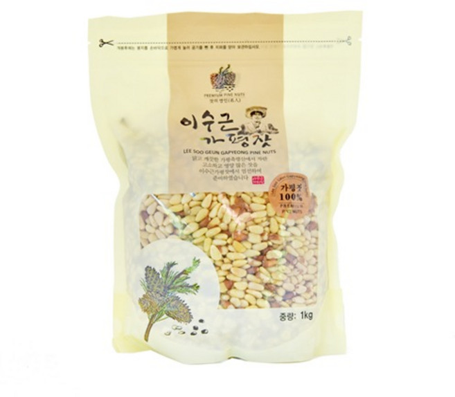 유기농 국산 이수근 가평잣 2025년 햇잣 황잣 봉지 지퍼 1kg, 1개