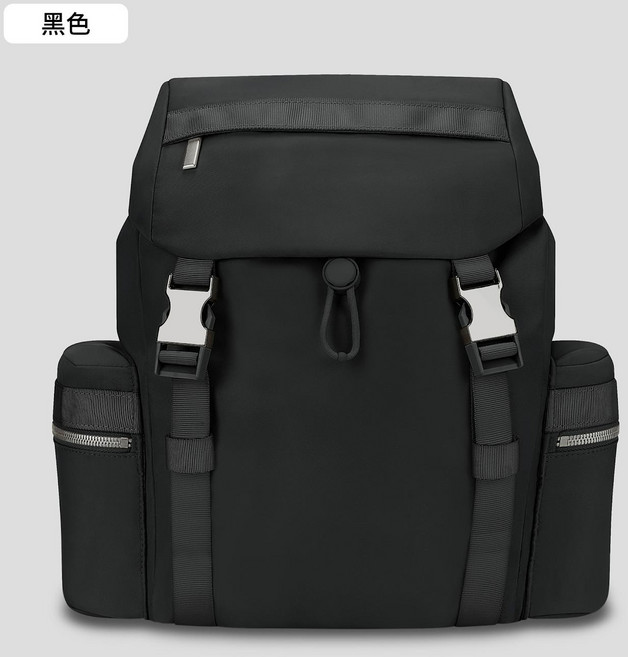 大容量男女同款休閒通勤運動雙肩包 防水耐磨, 黑色, 1個