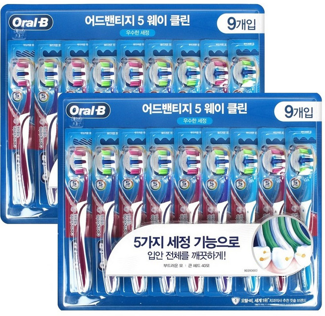 오랄비 칫솔 어드밴티지, 2개, 9개입
