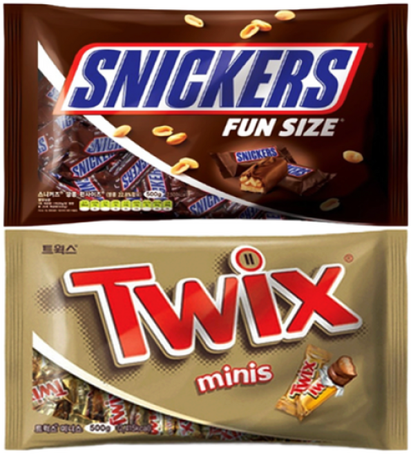 트윅스 미니 () + 스니커즈 땅콩 펀사이즈 (), 500g, 1개
