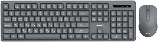 로이체 무선 키보드 마우스 콤보 세트, RMK-3800, 그레이, 일반형