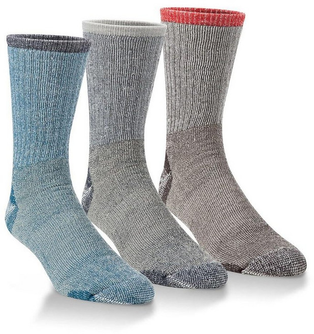 Omni-Wool 남성용 메리노 울 미드 웨이트 하이커 양말 라지 3쌍 멀티 143562