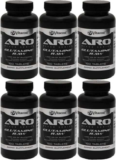 비타코스트 아로 블랙 시리즈 글루타민 RAW 1000mg, 100정, 6팩, 100정 - 쿠팡