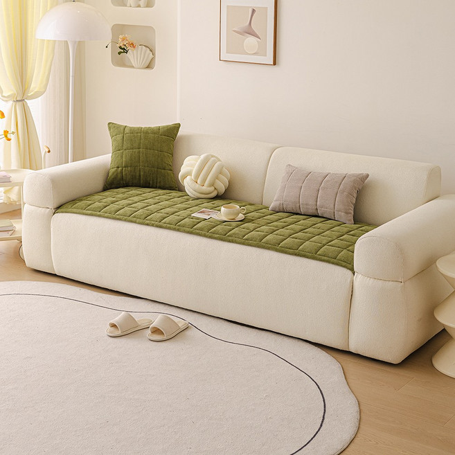 셰닐 소파 시트 퀼팅 패턴 방얼룩 방긁힘 3인용 사계절 사용 가능