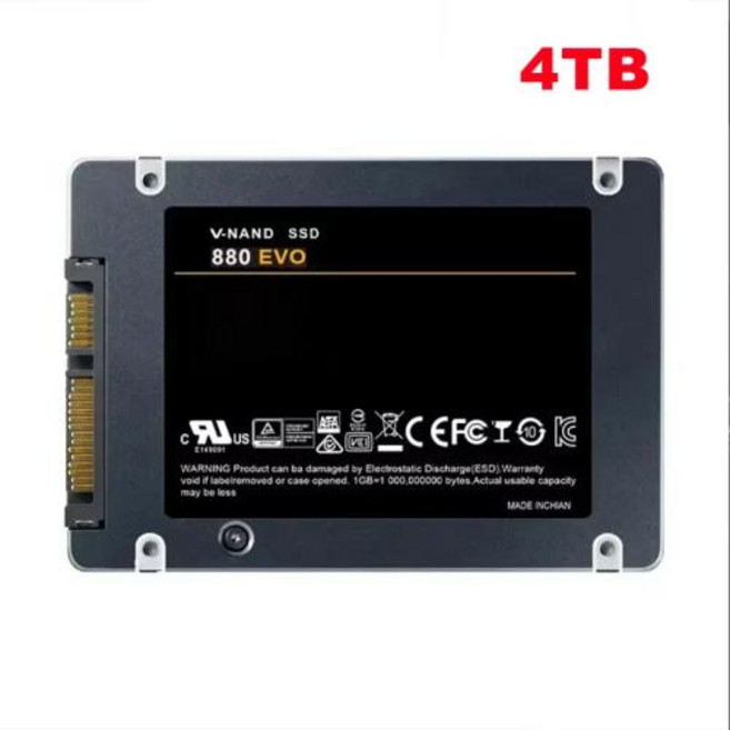 레노버 SSD 880 EVO 내장 솔리드 스테이트 드라이브 하드 디스크 노트북 컴퓨터 PC PS4 PS5 용 SATA 3.0 ML, 없음, 4) 4TB, 1개