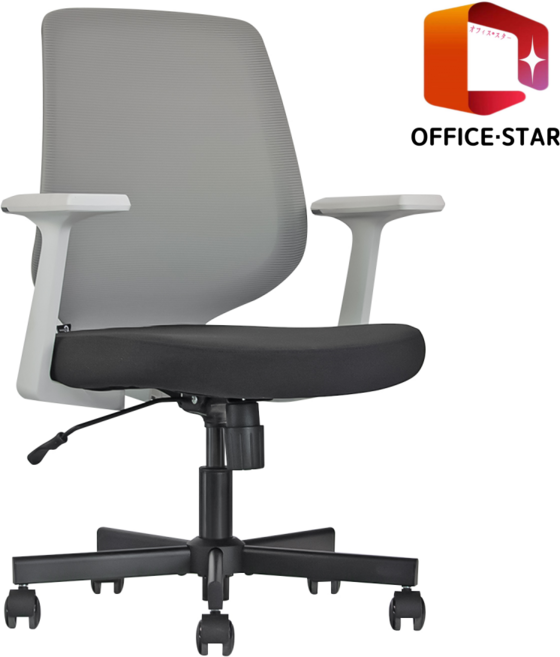 일본정품브랜드 OFFICE . STAR SMALL 사무용 의자 회의실용 학생용 컴퓨터 메쉬 체어, 흰색 + 회색 + 블랙