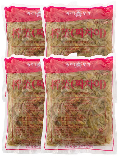 중찬명가 짜차이 1kg 4개 / 영화식품 짜사이 짜샤이 자차이 중식절임