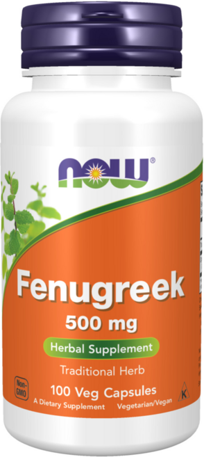 NOW Foods 葫蘆巴500mg植物膠囊, 100顆, 1罐