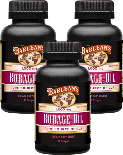 Barleans 발리앙스 보리지 오일 Borage Oil, 3개, 60정 - 쿠팡