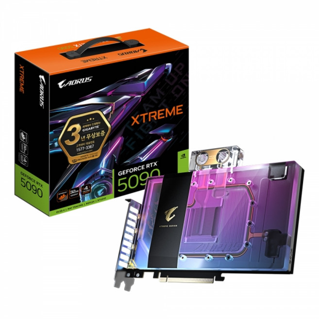 GIGABYTE AORUS 지포스 RTX 5090 XTREME 워터포스 WB D7 32GB 제이씨현 (엔비디아 컴퓨터 그래픽카드)