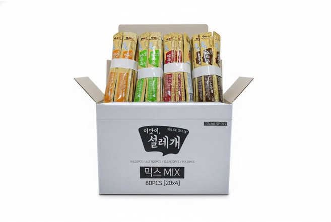 와와펫 설레개 강아지 스틱형 간식 4가지맛 한번에 혼합팩 연어 닭고기 소고기 양고기 버라이어티, 15g, 80개, 4종류