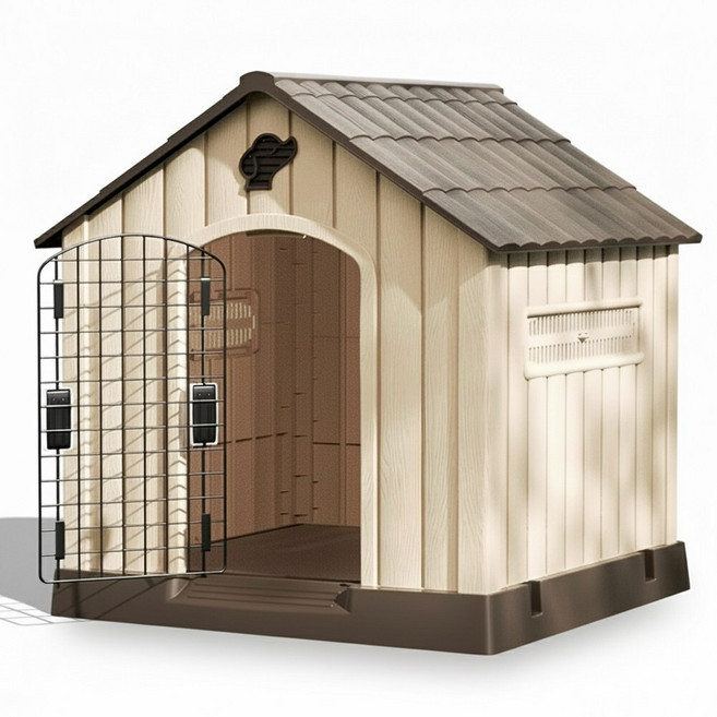 윈라이트 강아지 개집 야외 실외 실내 애견하우스 대형견집, 1개, 브라운