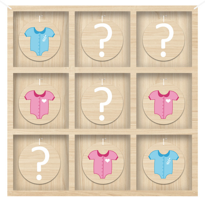 젠더리빌 세트 성별공개 파티 게임 베이비샤워 장식 남아 여아 이벤트 소품세트 성별공개 파티 장식 베이비샤워 핑크 블루 포토존, 1개, 빙고판