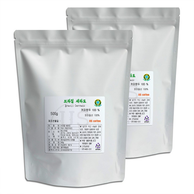 어스커피 브라질 세라도 원두커피, 홀빈(분쇄안함), 1kg, 1개