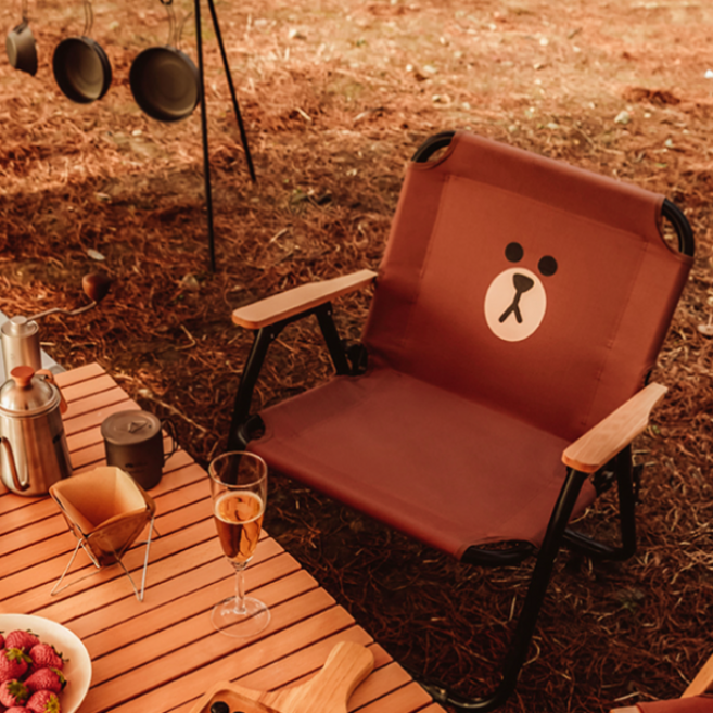 캠핑의자 유아 아기 접이식 폴딩체어 모비가든 라인프렌즈, 레드, 1개