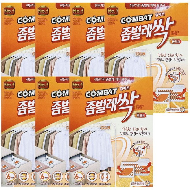 컴배트 프리미엄 좀벌레싹 천연오렌지향 서랍용 8p + 옷장용 4p, 7개, 16g
