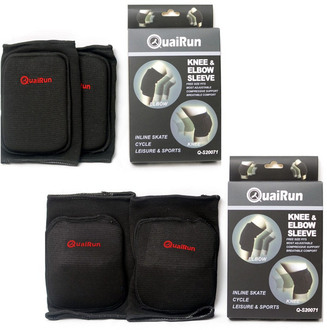 무릎+팔꿈치 보호대 고급형 콰이런 정품, 1개