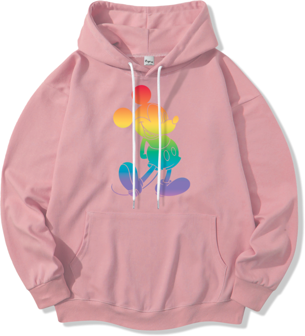 일루소 디즈니 소프트 특양면 레인보우 미키 후드티