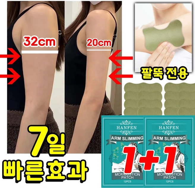 HANFEN 팔뚝 부유방 지흡 패치 팔뚝 지흡 패치 겨드랑이 독소패치 붙이는 다이어트 패치 부유방 독소패치 쌀빼는 패치 허벅지 다리 종아리 다이어트패치, 2개, 12개입 - 쿠팡
