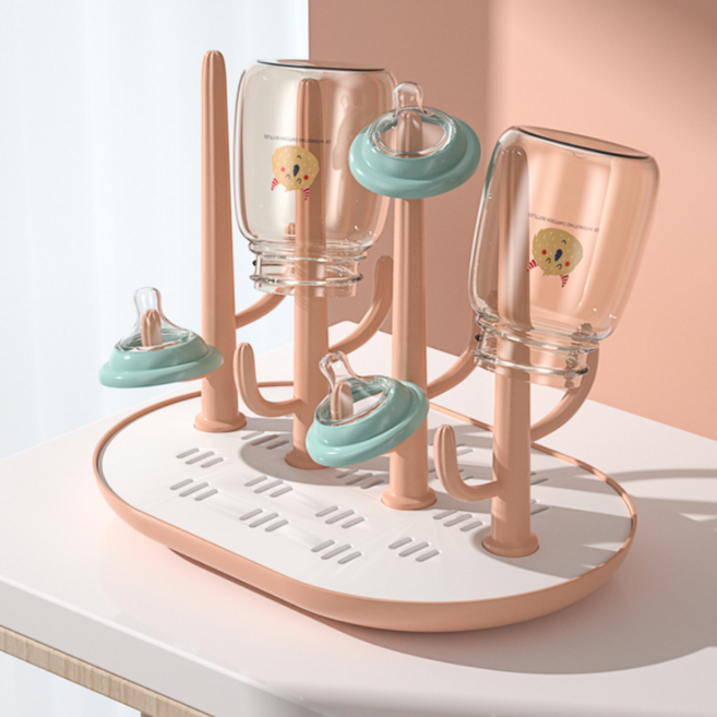 모아빛 분리세척 젖병 건조대, 핑크, 단품