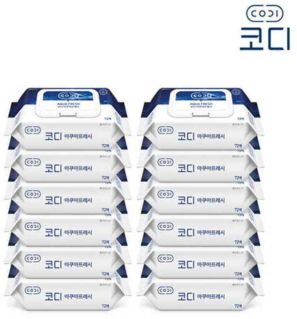 코디 아쿠아후레쉬 캡형 물티슈, 12개