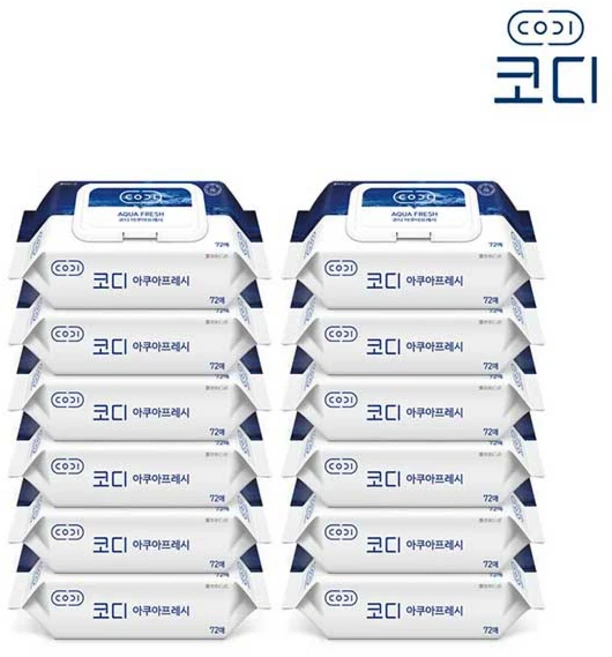 코디 아쿠아후레쉬 캡형 물티슈, 12개 - 쿠팡