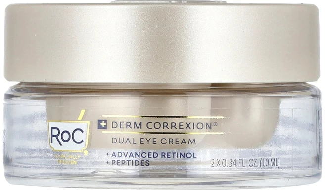 RoC Derm Correxion® 듀얼 아이 크림 어드밴스드 레티놀 및 펩타이드 향료 무함유 각 10ml(0.34fl oz) RoC (록), 1개, 10ml - 쿠팡