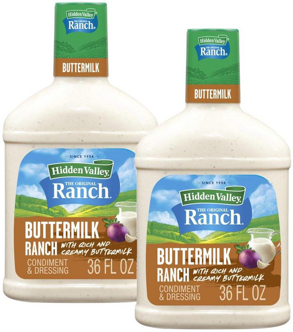 히든벨리 버터밀크 랜치 샐러드 드레싱 앤 토핑 Hidden Valley Buttermilk Ranch, 2개, 1.06L