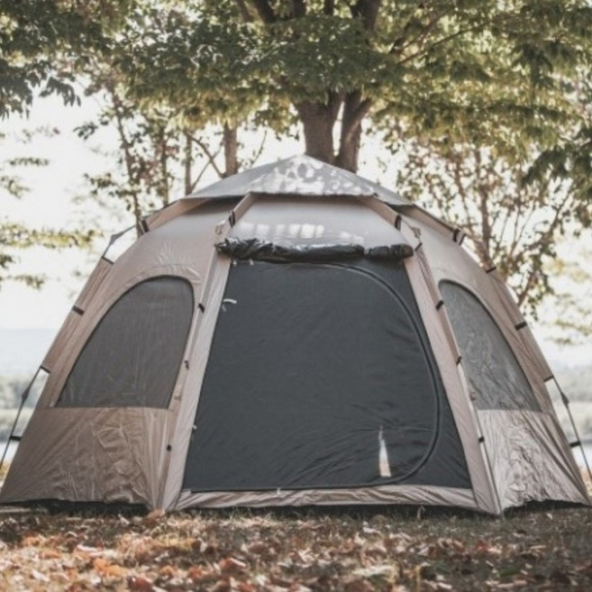 아이엠 원터치 육각텐트 자동 대형 캠핑 그늘막 돔텐트, 5~6인용