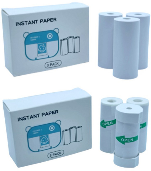 소다소라 어린이 프린트 카메라 인화지 일반형 스티커형 열감지용 친환경 BPA BPS FREE 인화지, 스티커형 인화지 2박스(6롤)