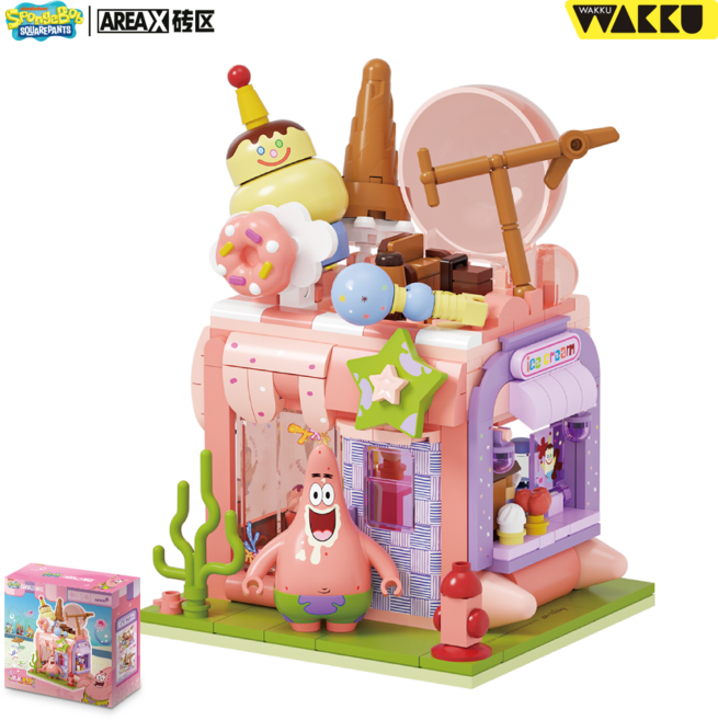 Wakku 스폰지밥 레고호환블록 Areax정품인증, 핑크, 1개