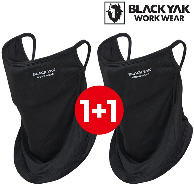 블랙야크 S-페이스스카프 페이스마스크 블랙 여름 클라바 조깅 낚시, 옵션2. 블랙+블랙