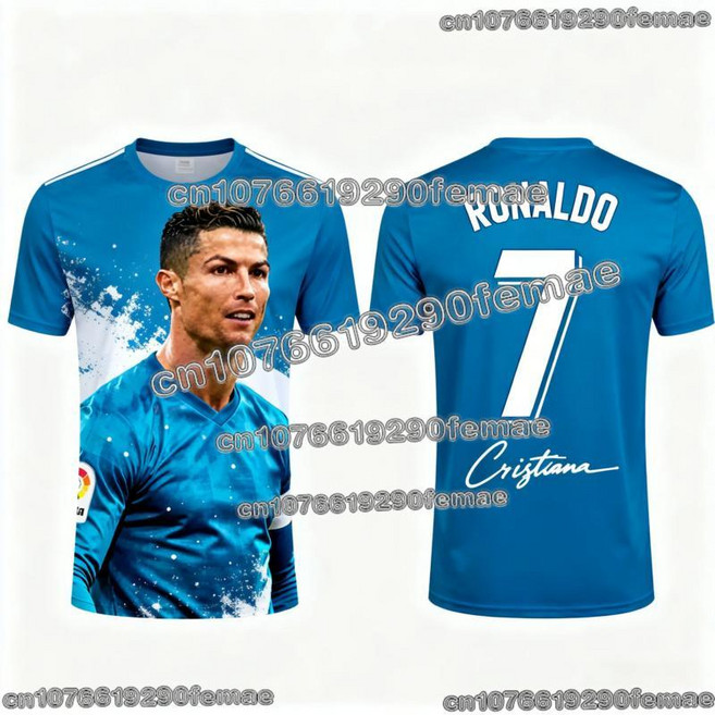 호날두 번 축구 유니폼 팬 에디션 트레이닝 캐주얼 여름 스포츠웨어 아동용