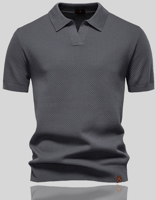 wassup 남자반팔티 여름 반팔카라티 면티 오버핏 무지 편직 반팔카라티