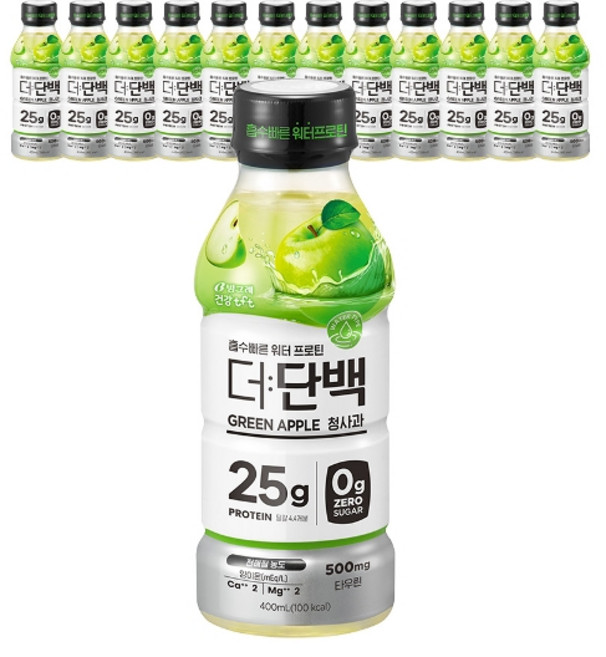 빙그레 [T] 더단백 워터프로틴 PET 청사과, 400ml, 1개