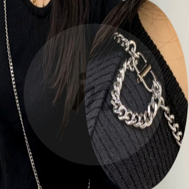 꿀이맘 핸드백 체인끈 조절 체인쇼트너 실버 핸드백체인고리