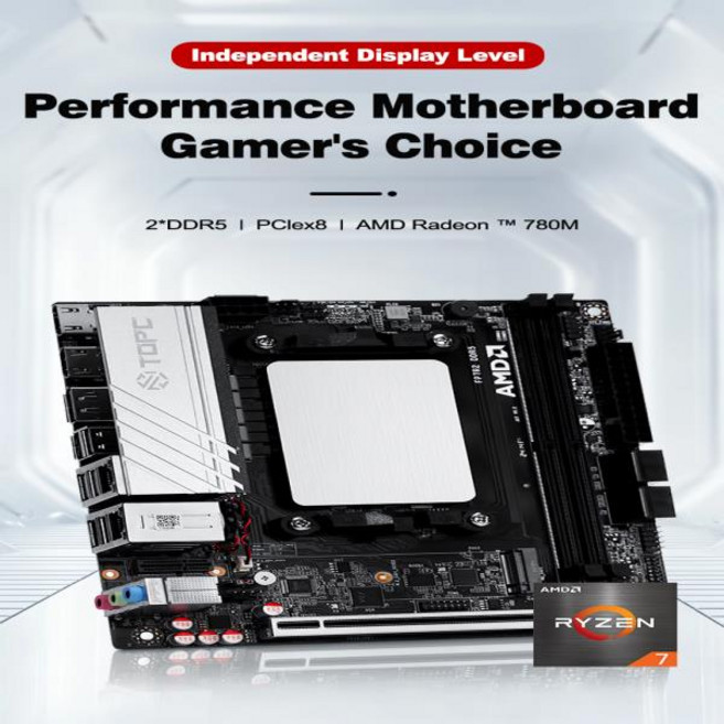 TOPC Ryzen 7 7840HS8745HSRyzen 9 7940HS ITX 마더보드 2DDR5 RAM 2M2 2280 SSD 8PCIE 40 4SATA30 ROM 듀, 02 Ryzen 7 7840HS
