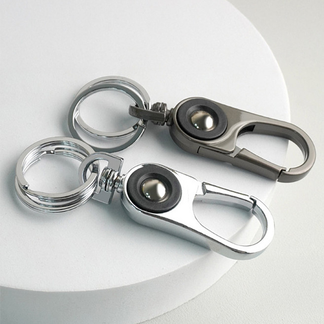 누띤 차량용 차키 홀더 분실방지 열쇠고리, 실버, 1개