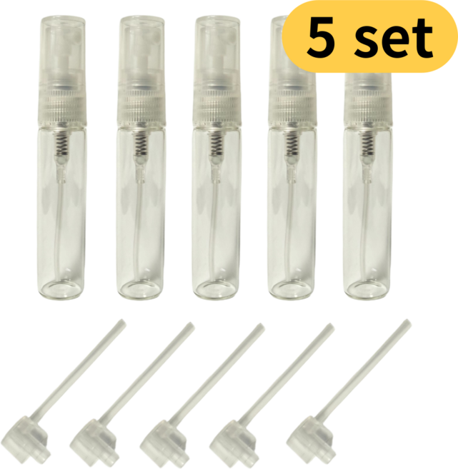 제이쿠스 향수 소분 유리공병 + 소분 펌프, 5세트, 투명