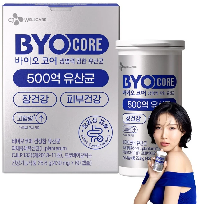 500억 유산균 CJ 바이오코어 건강한 생유산균 고함량 특허유산균, 1개, 60정 - 쿠팡