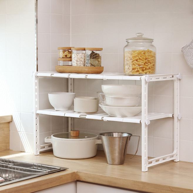 DAMDA 싱크대 하부장 선반 싱크인 정리대, 화이트, 1개