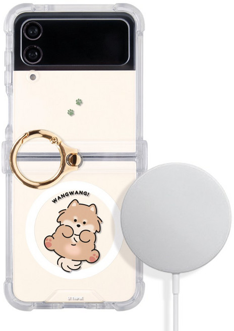 Z플립4 전용 힌지보호 맥세이프 핸드링 디자인 젤하드케이스