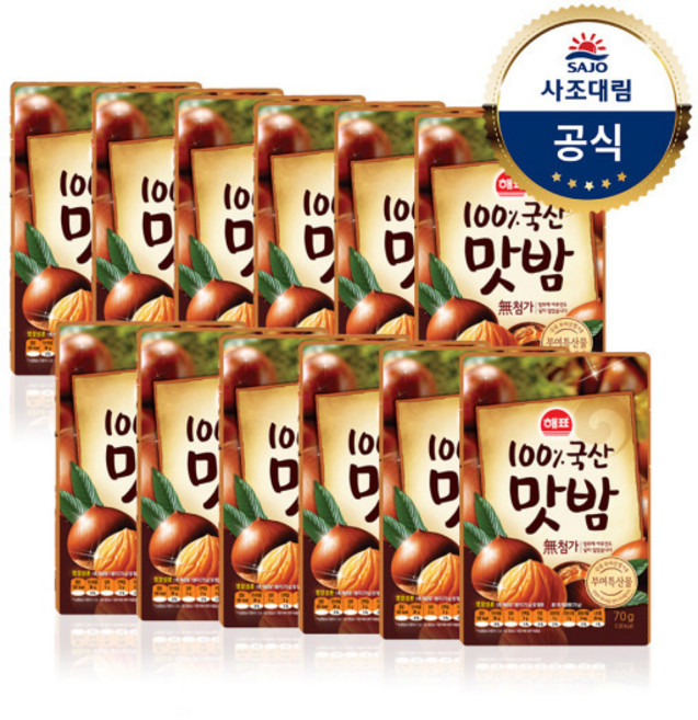 [사조대림] 해표 100%국산맛밤, 30개, 70g