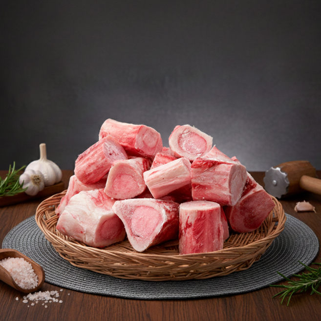 한우꽃선비 투뿔 한우 100% 사골 국거리용 곰탕용, 2kg, 2개