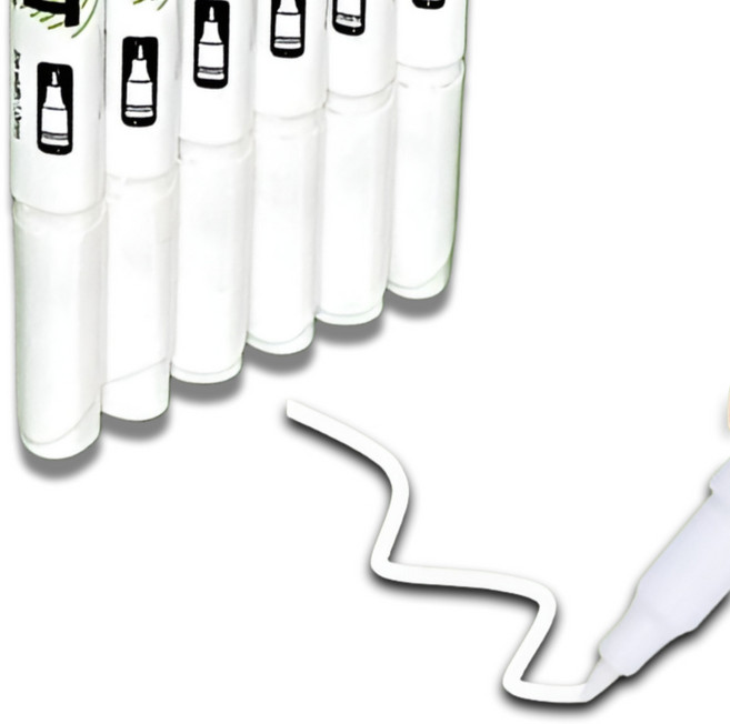 공감스타일 다용도 유성 방수 화이트 마카펜, 6개, 1색