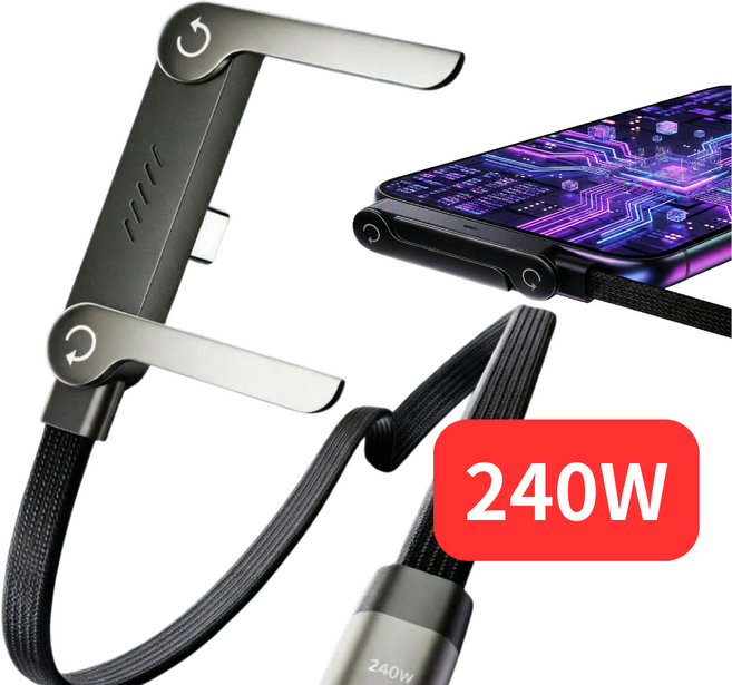 유누엔 240W 고속 충전기 거치대 C타입, 1개, 블랙