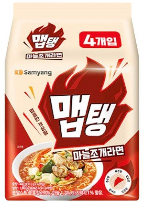 맵탱마늘조개라면(멀티) 110Gx4입/삼양-6개, 24개