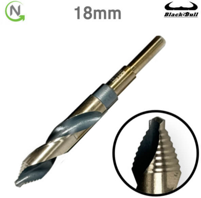 블랙불 스텐용 코발트 스텝 파워 드릴 비트 18mm 스텐 노스 기리 홀커터 홀카타 홀쏘 전동 드릴날, 1개