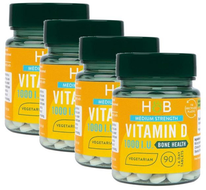 홀랜드앤바렛 비타민D3 1000IU 본 헬스 Holland & Barrett Vitamin D3 25ug, 4개, 90정