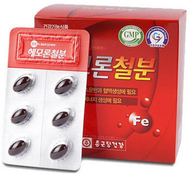 헤모론 헴철 중고등 여학생 여자 철분제 여성 수유기 임산부 산모 후, 1개, 60